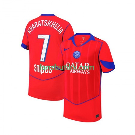 Fotballdrakt Paris Saint-Germain Khvicha Kvaratskhelia 7 Tredjetrøye 2025-2026 Kortermet